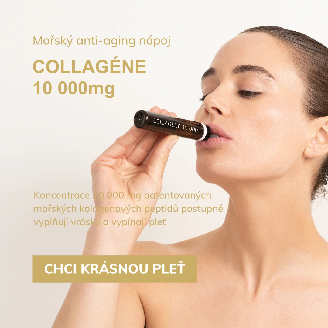 Mořský anti-aging nápoj
COLLAGÉNE 10 000mg

Koncentrace 10 000 mg patentovaných mořských kolagenových peptidů postupně vyplňují vrásky a vypínají pleť díky podpoře tvorby kyseliny hyaluronové a kolagenu 
